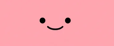 Fondo rosado con una carita feliz minimalista al centro. Representa las curiosidades del axolotl sin revelar al animal, manteniendo el misterio.